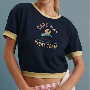 Daily Practice Shrunken Vintage Blue Vintage Cape May Yacht Team Sweat Tee XXS